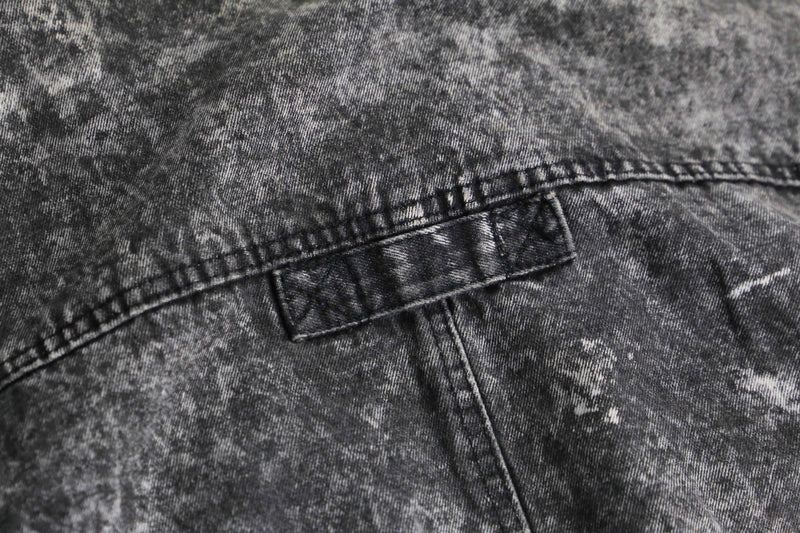 washed zip up denim jacket