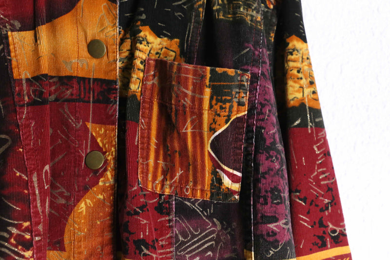 “CHICO’S” mulch switch pattern corduroy tracker jacket