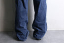 blue wide denim cargo pants