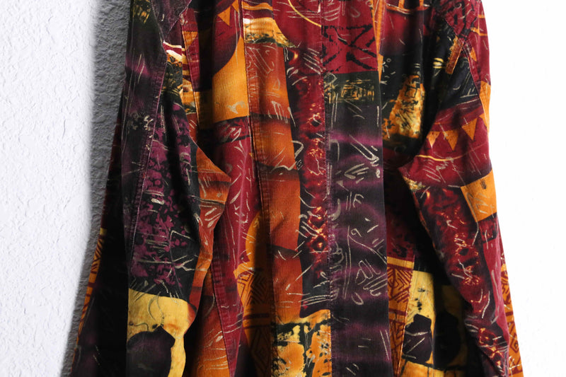 “CHICO’S” mulch switch pattern corduroy tracker jacket