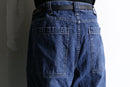 blue wide denim cargo pants