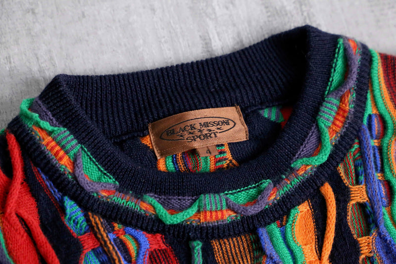 colorful stripe 3D design knit