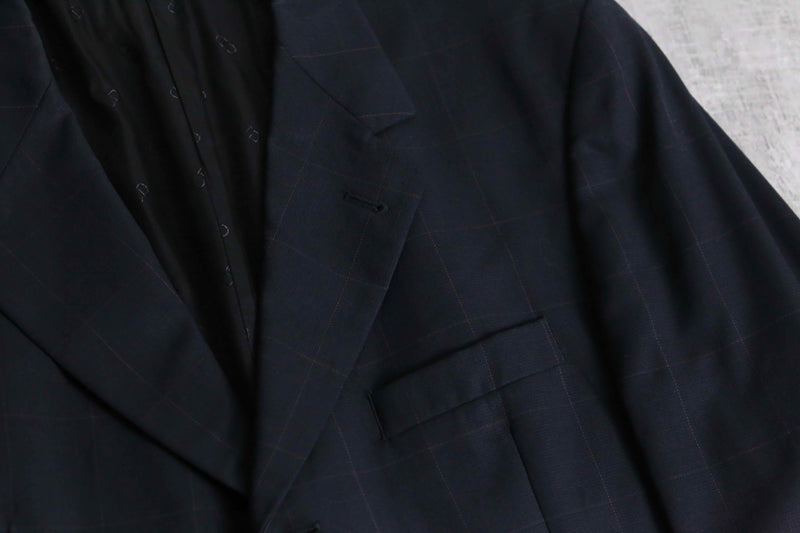 1980-90s Christian Dior windowpane check 3B single tailored jacket