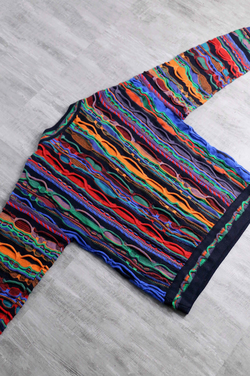 colorful stripe 3D design knit