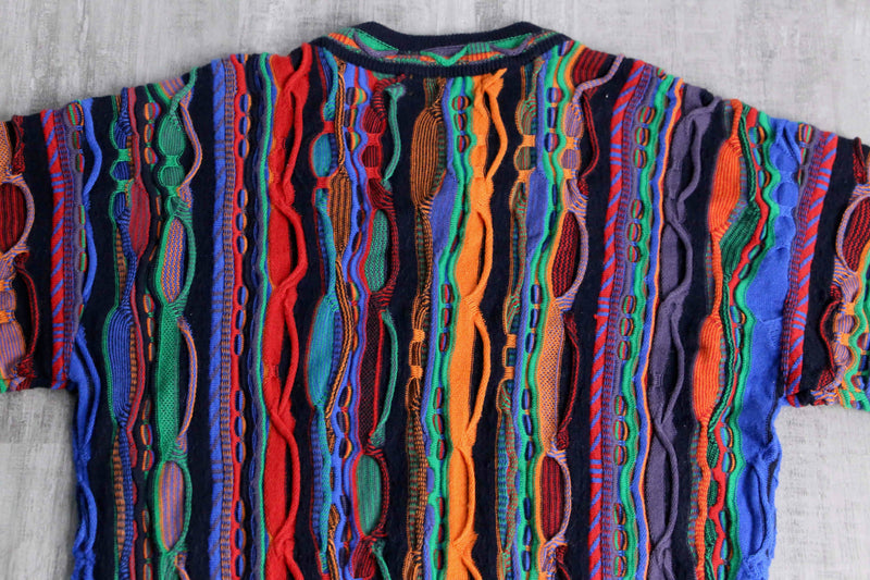 colorful stripe 3D design knit