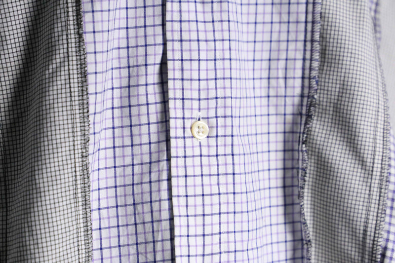 “Remake “ light color check shirt docking hoodie