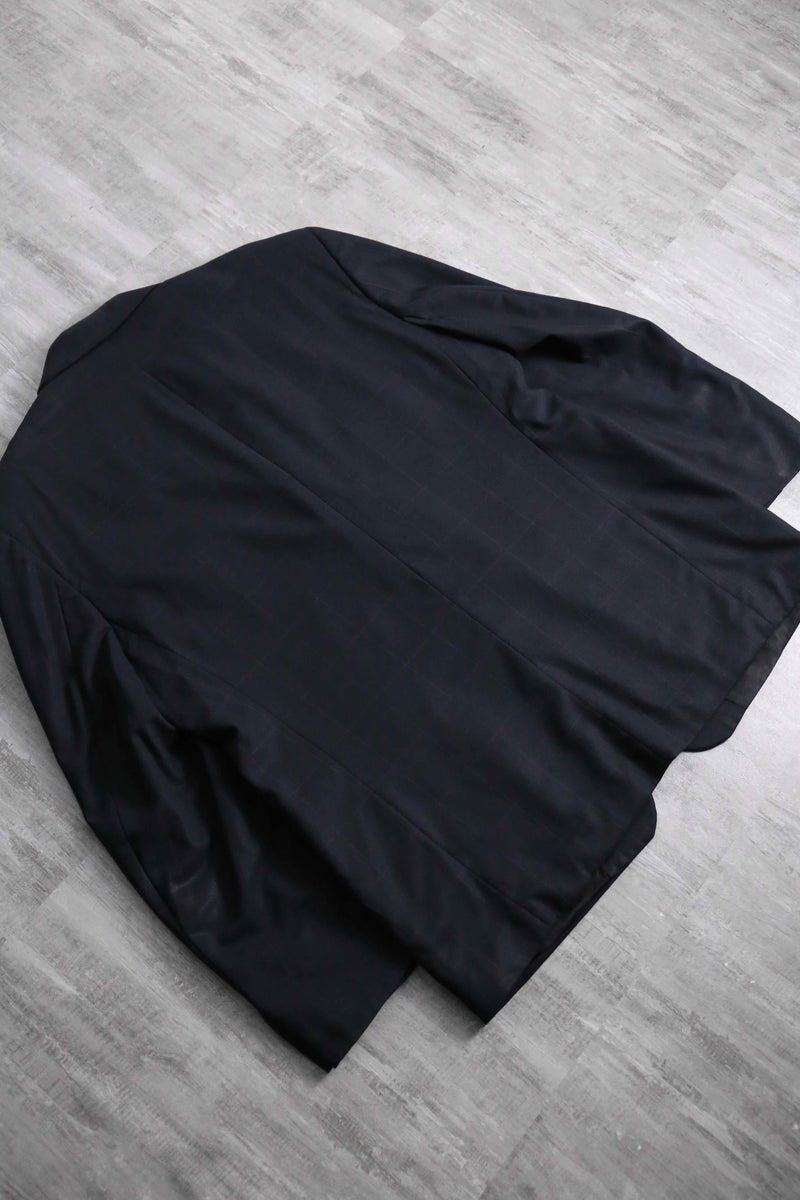 1980-90s Christian Dior windowpane check 3B single tailored jacket