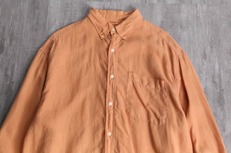 “GAP” pale orange linen BD shirt