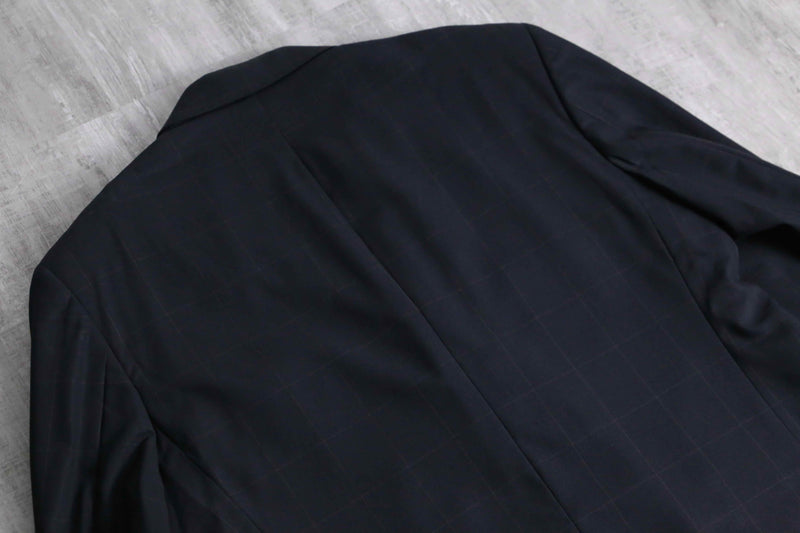 1980-90s Christian Dior windowpane check 3B single tailored jacket