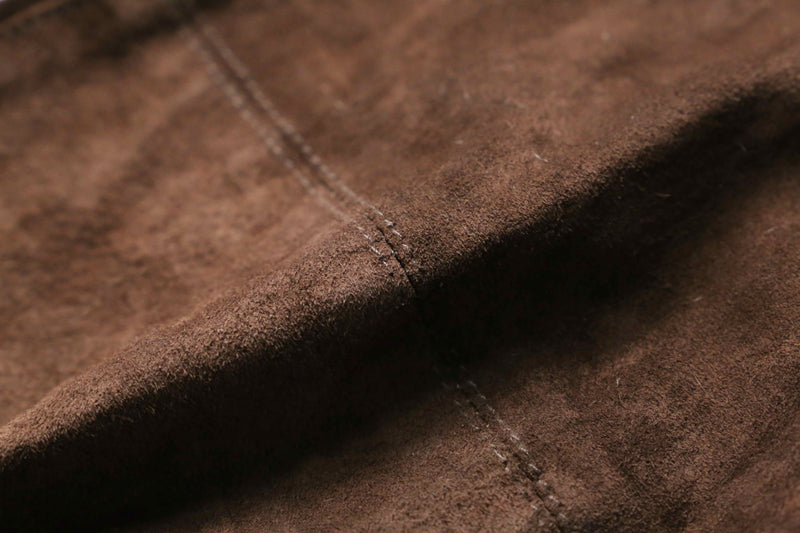 brown leather suède tapered pants