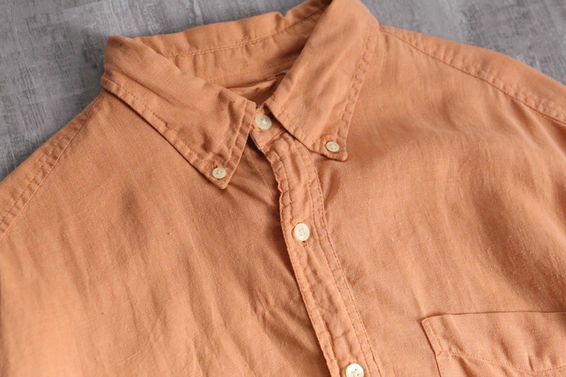 “GAP” pale orange linen BD shirt