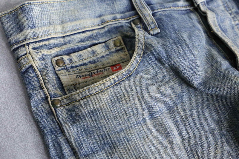 “Diesel” pale blue wide straight denim