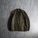 1980-90s leather front panel knit cardigan