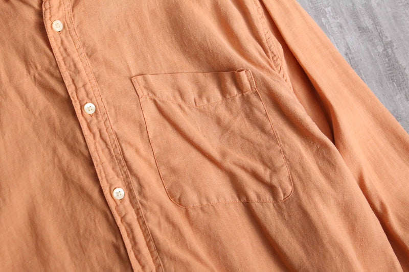 “GAP” pale orange linen BD shirt