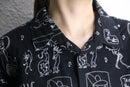 hand drawn graphic cotton shirt