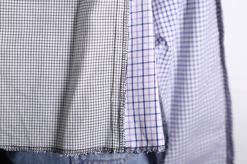 “Remake “ light color check shirt docking hoodie