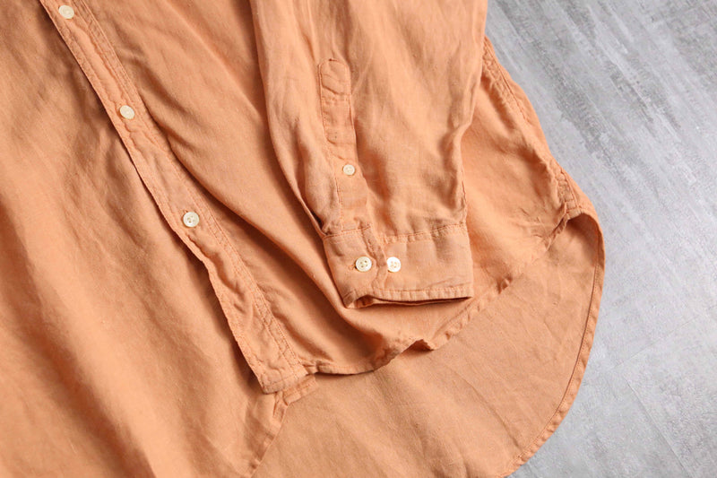 “GAP” pale orange linen BD shirt