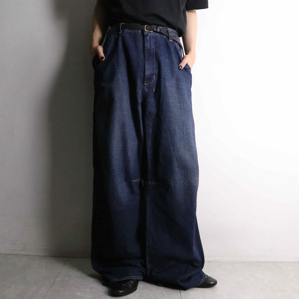 "GUESS JEANS" indigo painter design loose denim pants