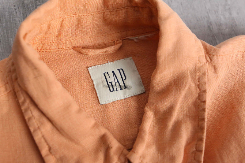 “GAP” pale orange linen BD shirt