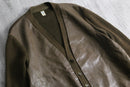 1980-90s leather front panel knit cardigan
