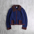 3D dot bi-color short knit jacket