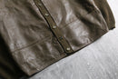 1980-90s leather front panel knit cardigan