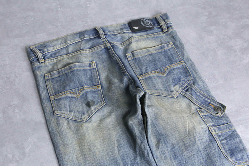 “Diesel” pale blue wide straight denim