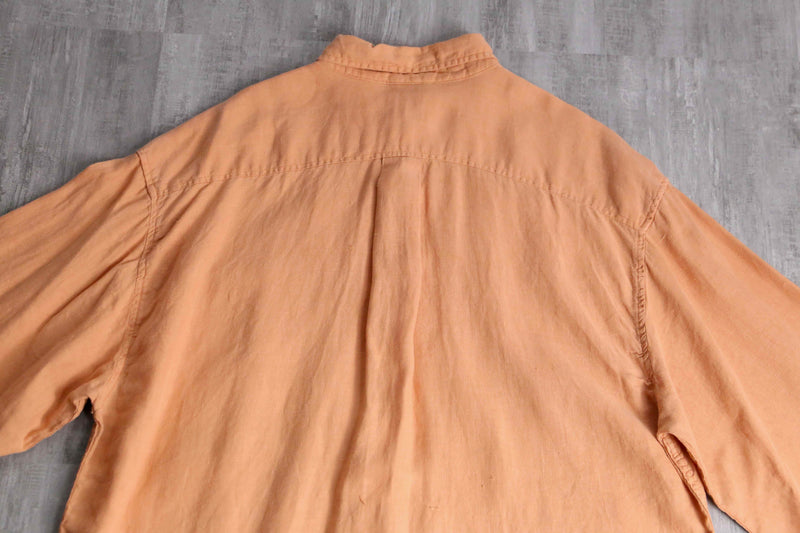 “GAP” pale orange linen BD shirt