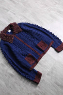 3D dot bi-color short knit jacket