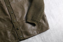 1980-90s leather front panel knit cardigan