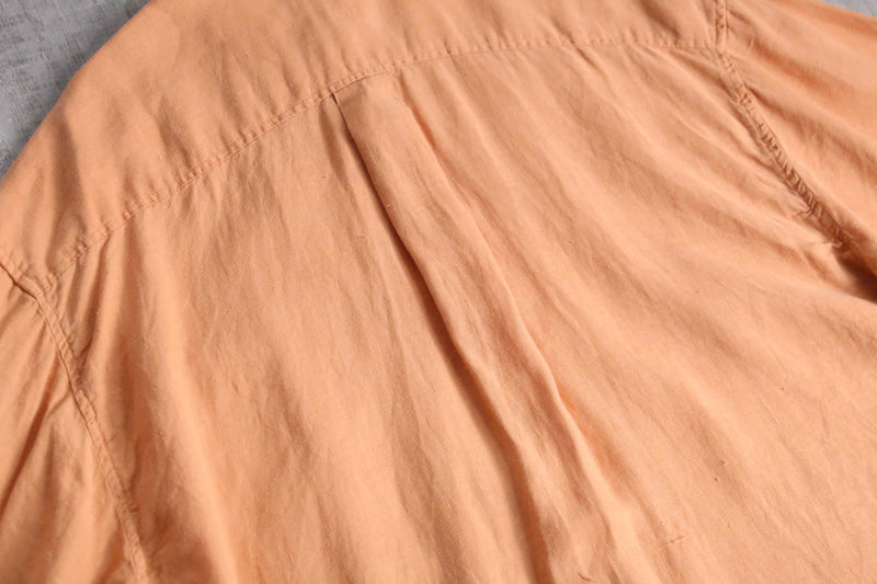 “GAP” pale orange linen BD shirt