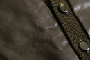 1980-90s leather front panel knit cardigan