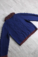 3D dot bi-color short knit jacket