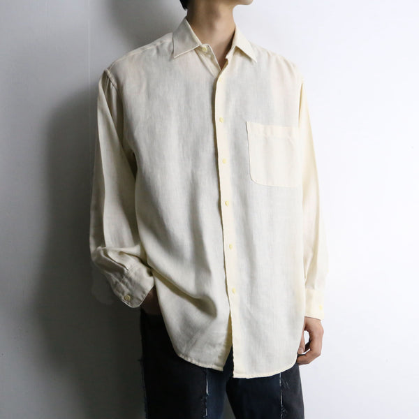 mustard yellow cotton linen shirt