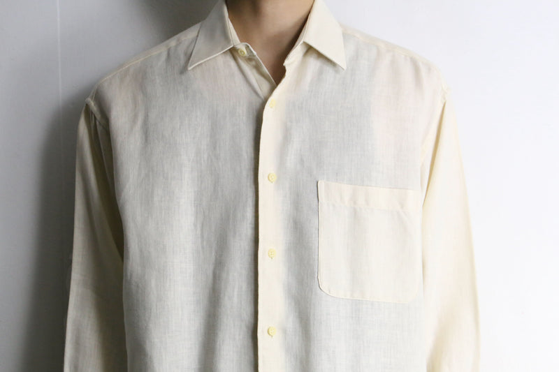 mustard yellow cotton linen shirt