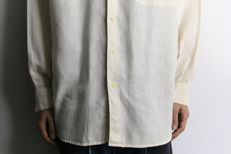 mustard yellow cotton linen shirt