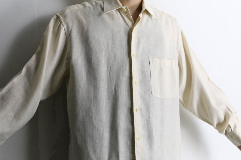 mustard yellow cotton linen shirt