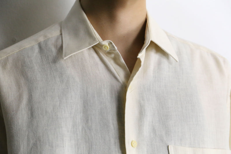 mustard yellow cotton linen shirt