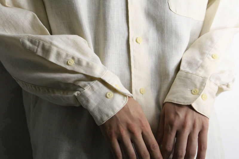 mustard yellow cotton linen shirt