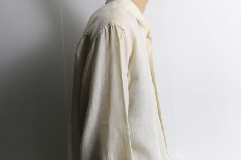 mustard yellow cotton linen shirt