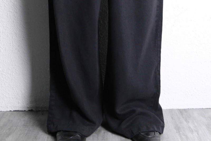 black wide baggy lyocell pants