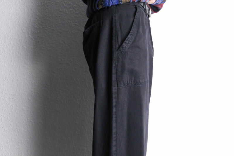 black wide baggy lyocell pants