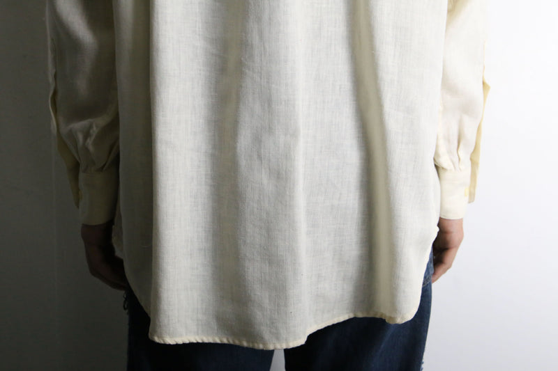 mustard yellow cotton linen shirt