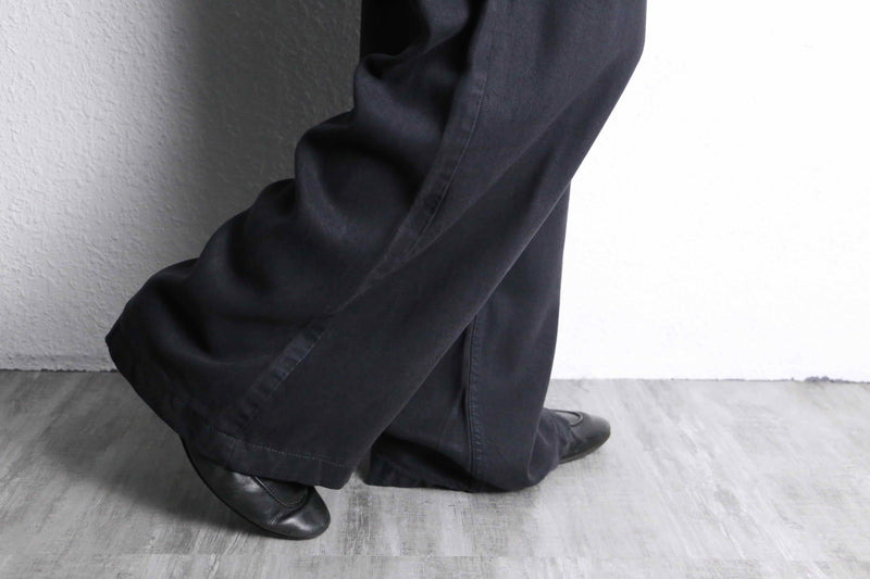black wide baggy lyocell pants