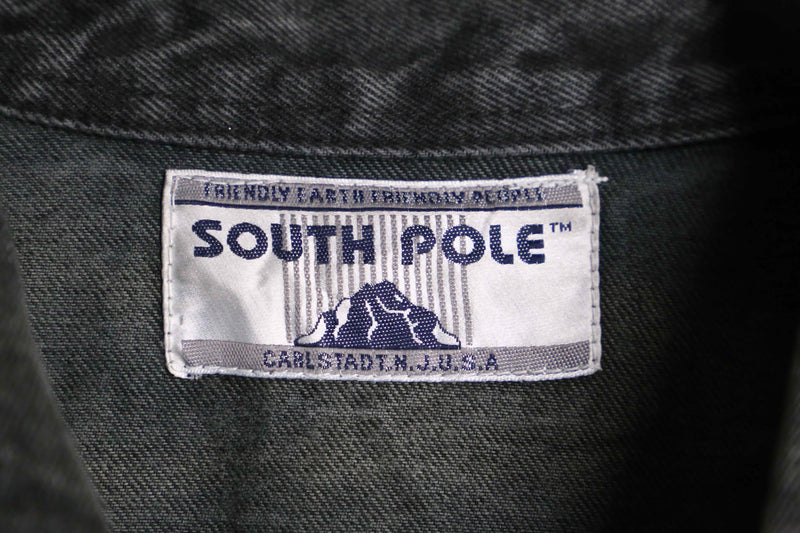 "SOUTH POLE" loose black denim jacket