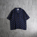 1990s all-over star design open collar shirt