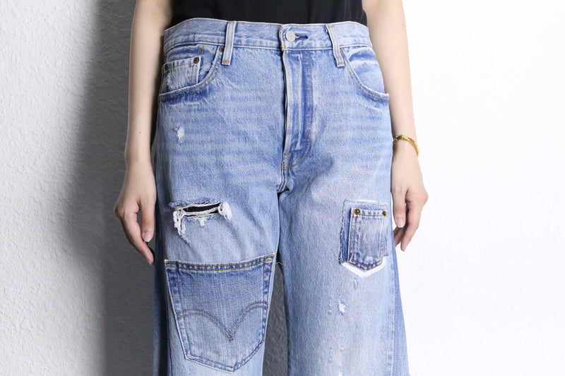 パンツ Re:make flare denim rag Re:make
