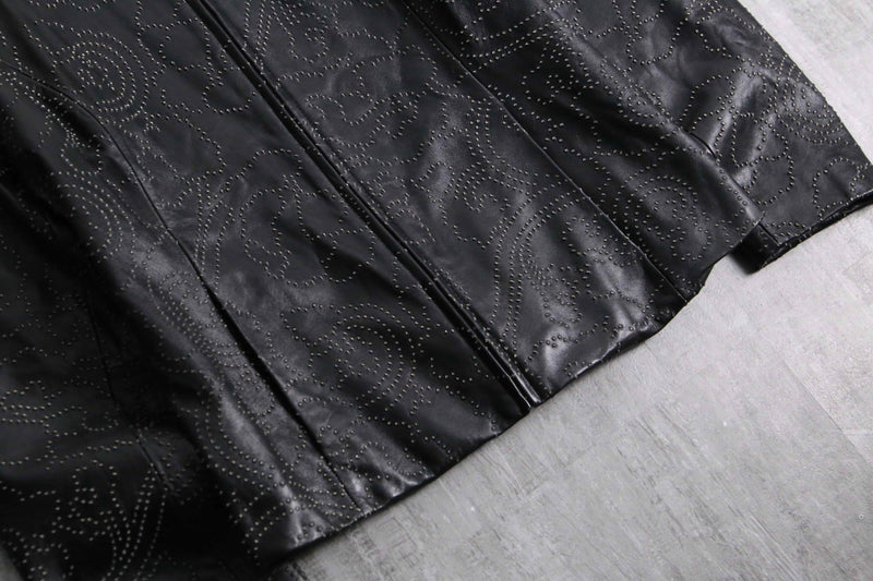 1990s embossed lamb skin leather jacket