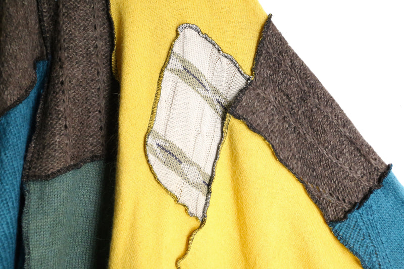 "Re:make" patchwork design loose mohair knit