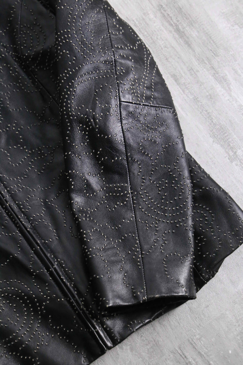 1990s embossed lamb skin leather jacket